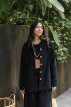 Chaqueta Corduroy Oversize - Negra
