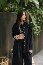 Chaqueta Corduroy Oversize - Negra
