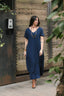 Vestido Alma multi cuello en v o redondo  - Azul Oscuro