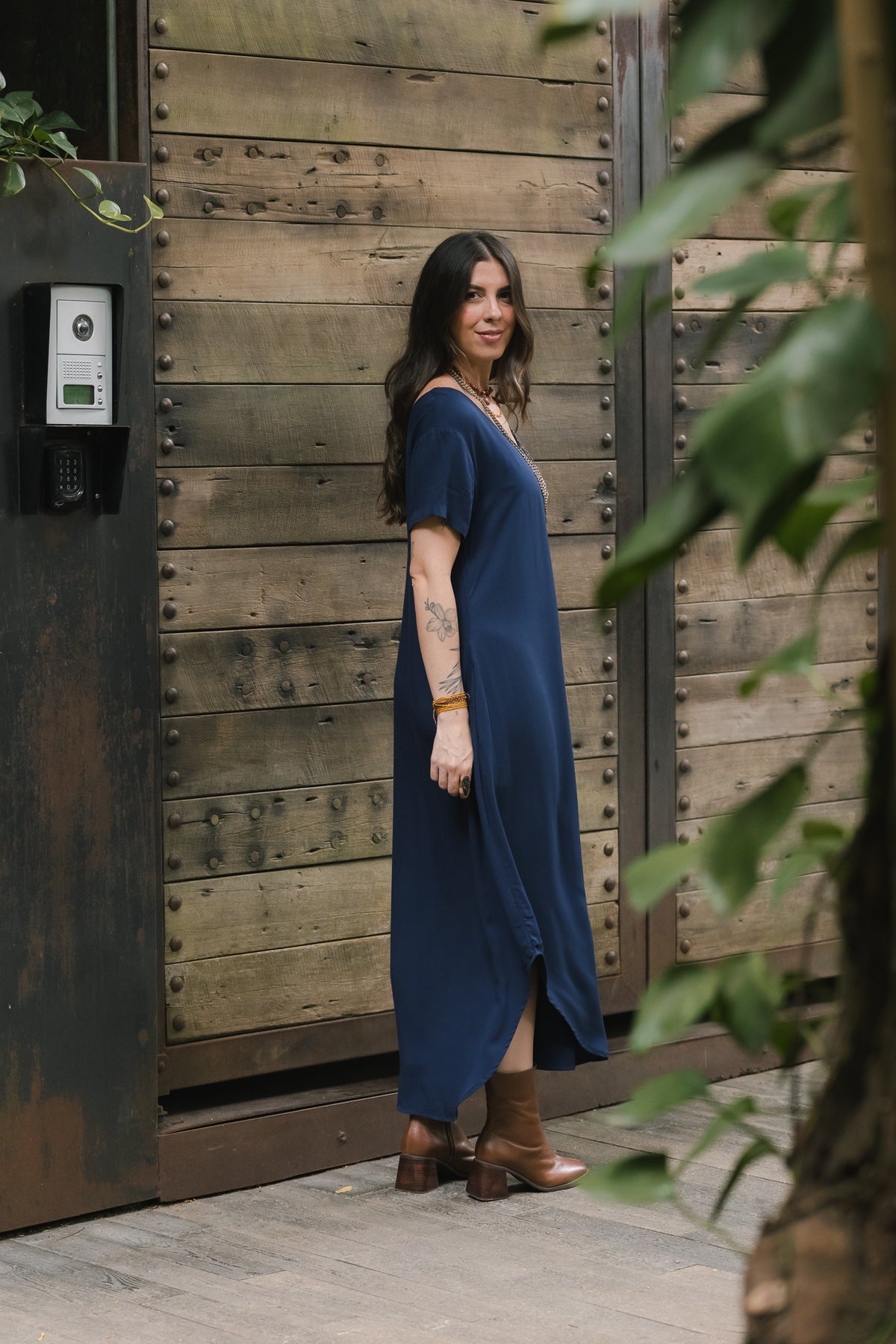 Vestido Alma multi cuello en v o redondo  - Azul Oscuro