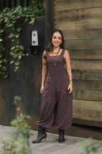 Overall Roma largo con bolsillos - Berenjena