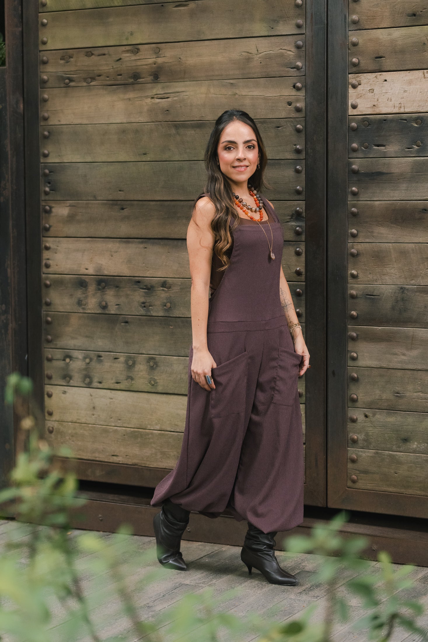 Overall Roma largo con bolsillos - Berenjena Imagen secundaria del producto