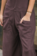 Overall Roma largo con bolsillos - Berenjena