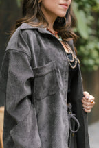 Chaqueta Corduroy Oversize - Gris Plutón