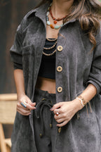 Chaqueta Corduroy Oversize - Gris Plutón