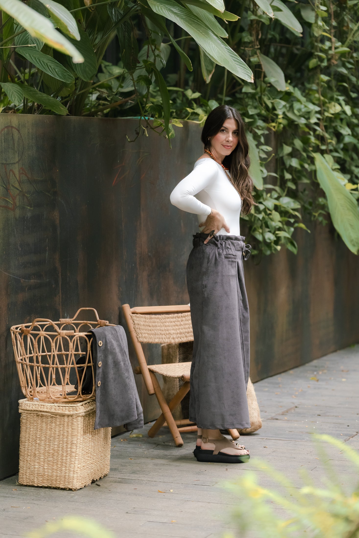 Pantalón corduroy malibú - Gris Plutón