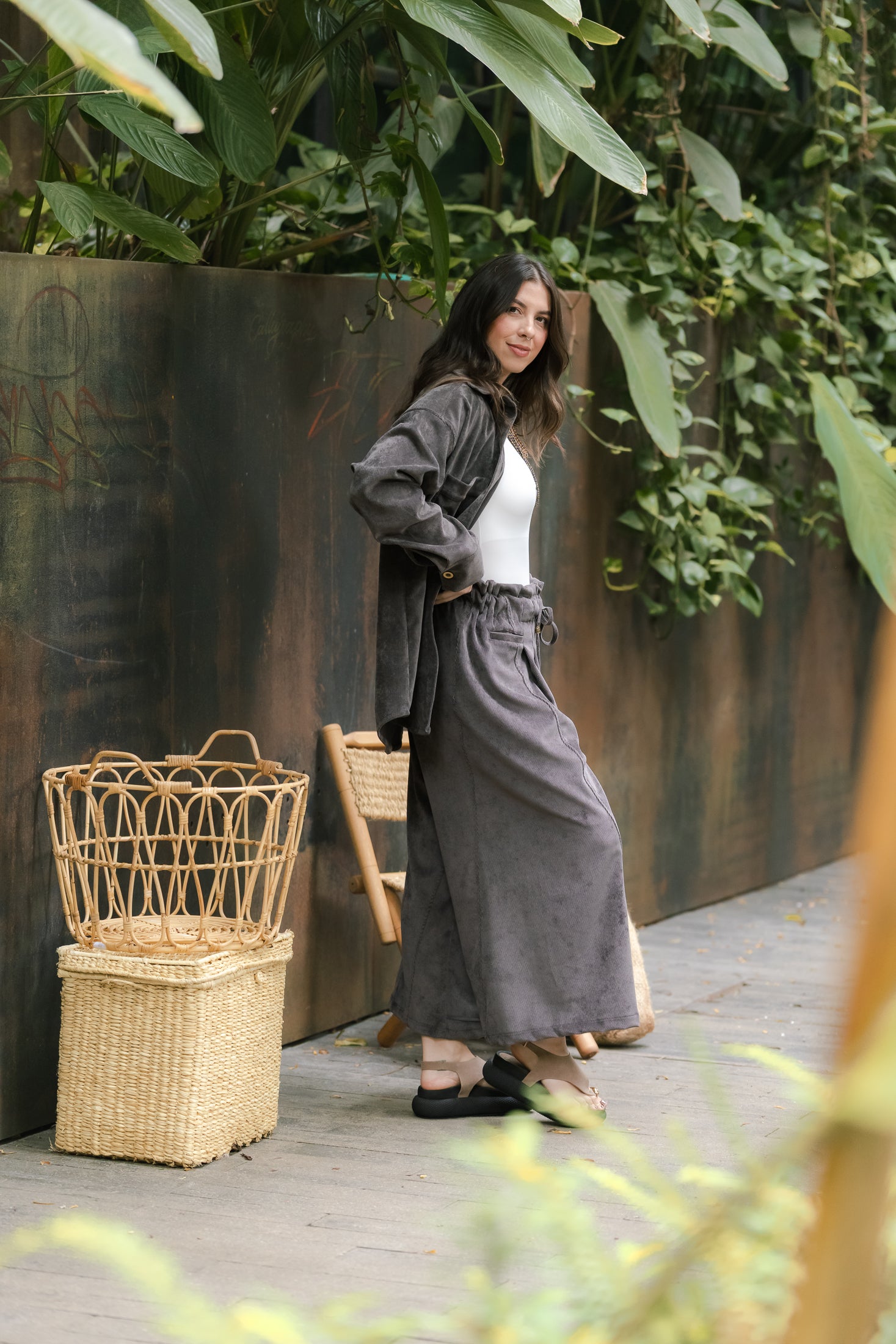 Pantalón corduroy malibú - Gris Plutón