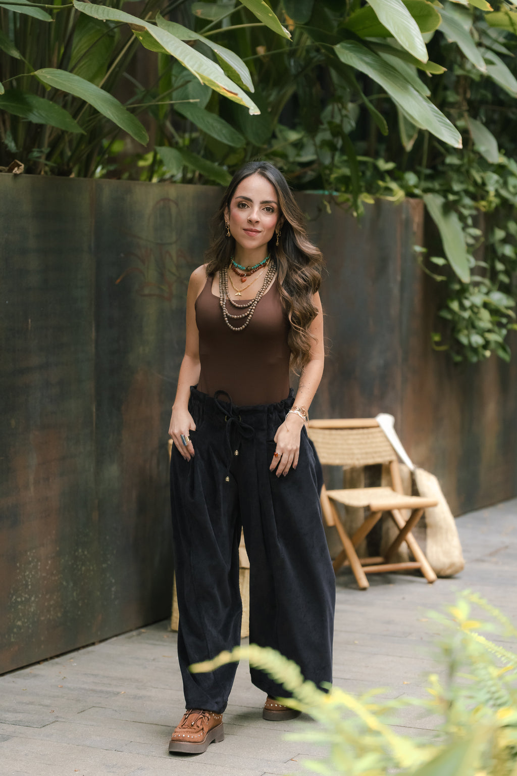 Pantalón corduroy malibú - Negro