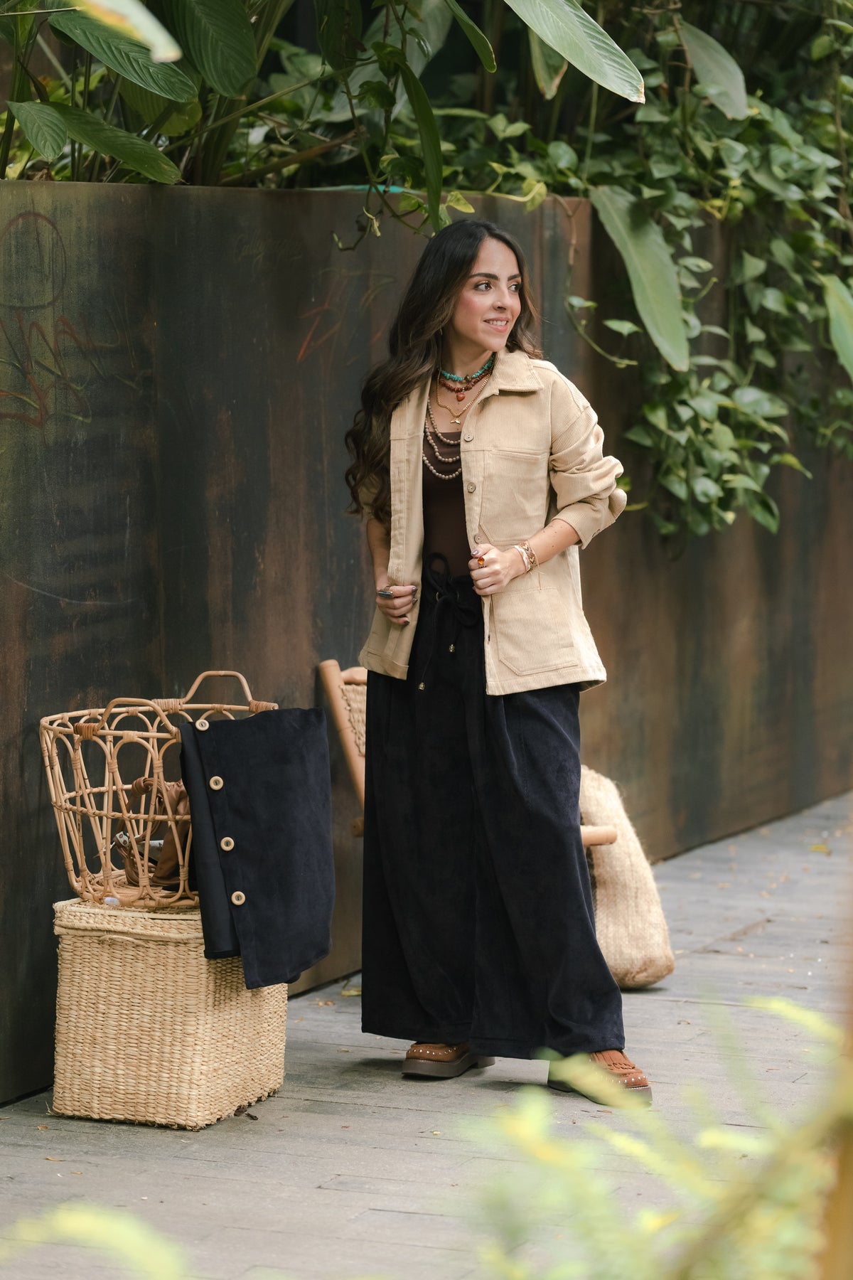 Chaqueta clara corduroy Oversize - Mantequilla
