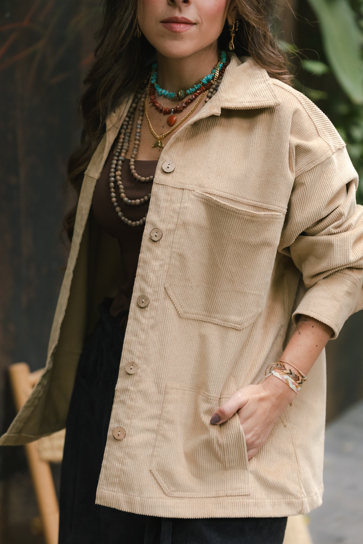 Chaqueta clara corduroy Oversize - Mantequilla Imagen principal del producto