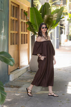 Vestido Arabia cuello bandeja - Zelda Café