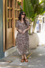 Vestido Alma multi cuello en V o redondo - Zebra Café