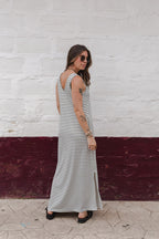 Vestido Largo sin mangas Ribs- Rayas Negras
