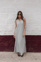 Vestido Largo sin mangas Ribs- Rayas Negras