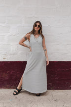 Vestido Largo sin mangas Ribs- Rayas Negras