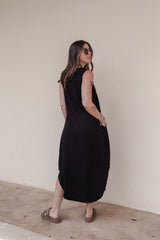 Vestido Julieta largo sin mangas - Negro
