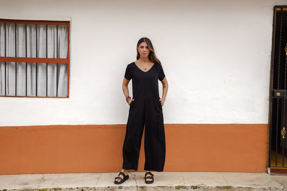 Enterizo Alma con mangas - Negro
