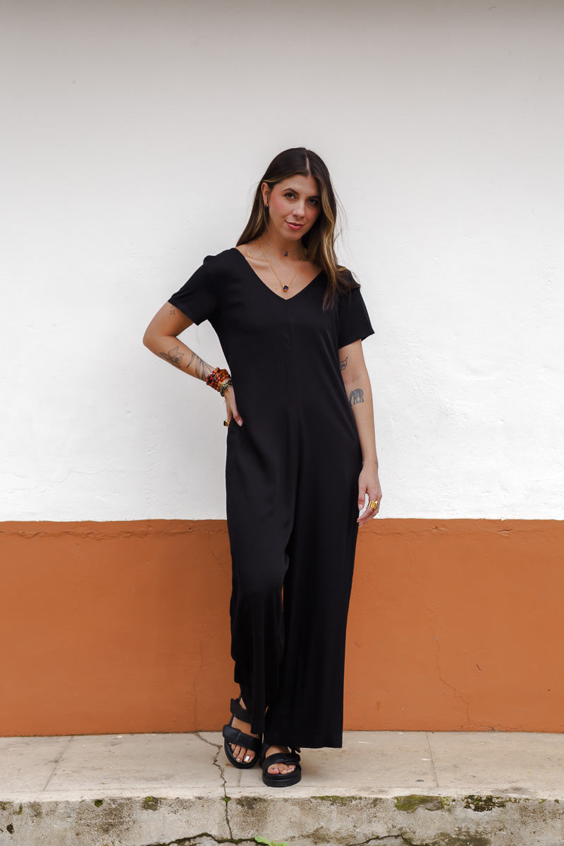 Enterizo Alma con mangas - Negro