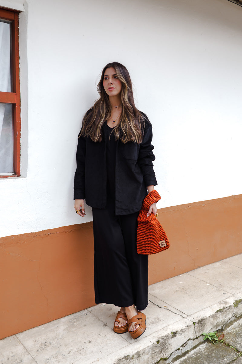 Enterizo Alma con mangas - Negro