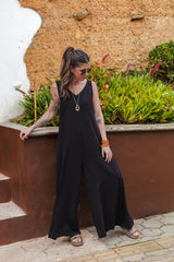 Enterizo Bahía Chalis sin mangas bota amplia - Color Negro