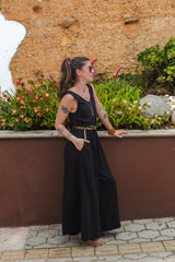 Enterizo Bahía Chalis sin mangas bota amplia - Color Negro