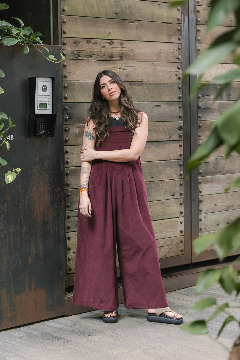 Overall Étnica corduroy sin mangas - Uva