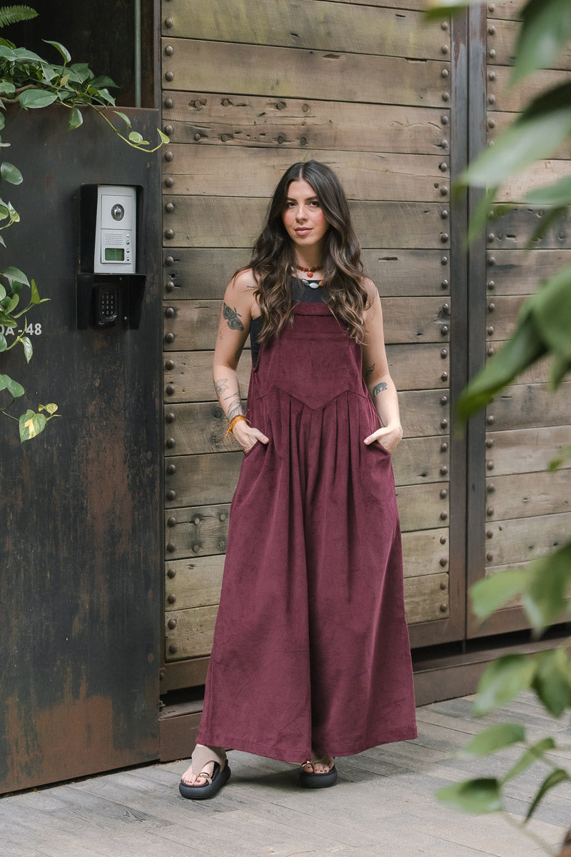 Overall Étnica corduroy sin mangas - Uva
