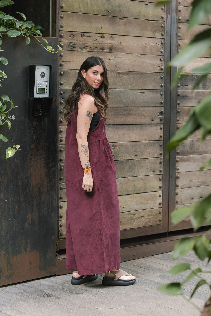 Overall Étnica corduroy sin mangas - Uva