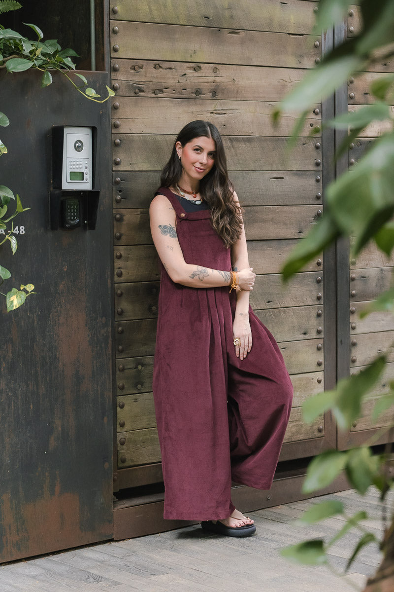 Overall Étnica corduroy sin mangas - Uva