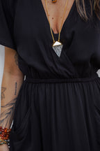 Vestido Étnica Largo con mangas y aberturas frontales - Negro