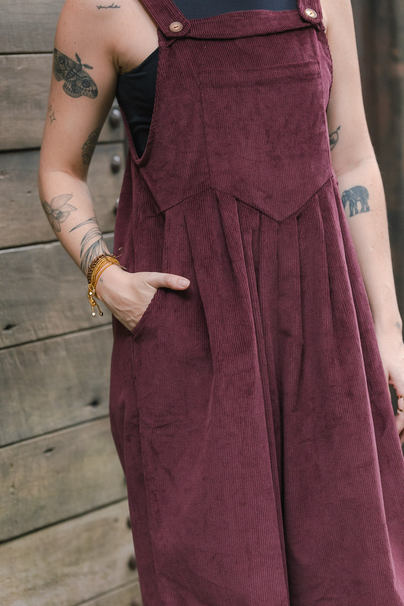 Overall Étnica corduroy sin mangas - Uva