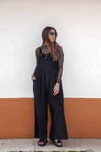 Overall Étnica corduroy sin mangas - Negro