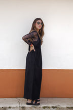 Overall Étnica corduroy sin mangas - Negro