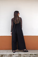 Overall Étnica corduroy sin mangas - Negro