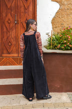 Overall Étnica corduroy sin mangas - Negro