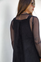 Overall Étnica corduroy sin mangas - Negro