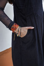 Overall Étnica corduroy sin mangas - Negro