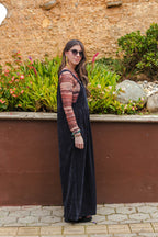 Overall Étnica corduroy sin mangas - Negro