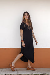Vestido Alma multi cuello en v o redondo - Negro