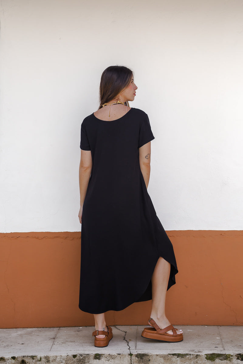 Vestido Alma multi cuello en v o redondo - Negro