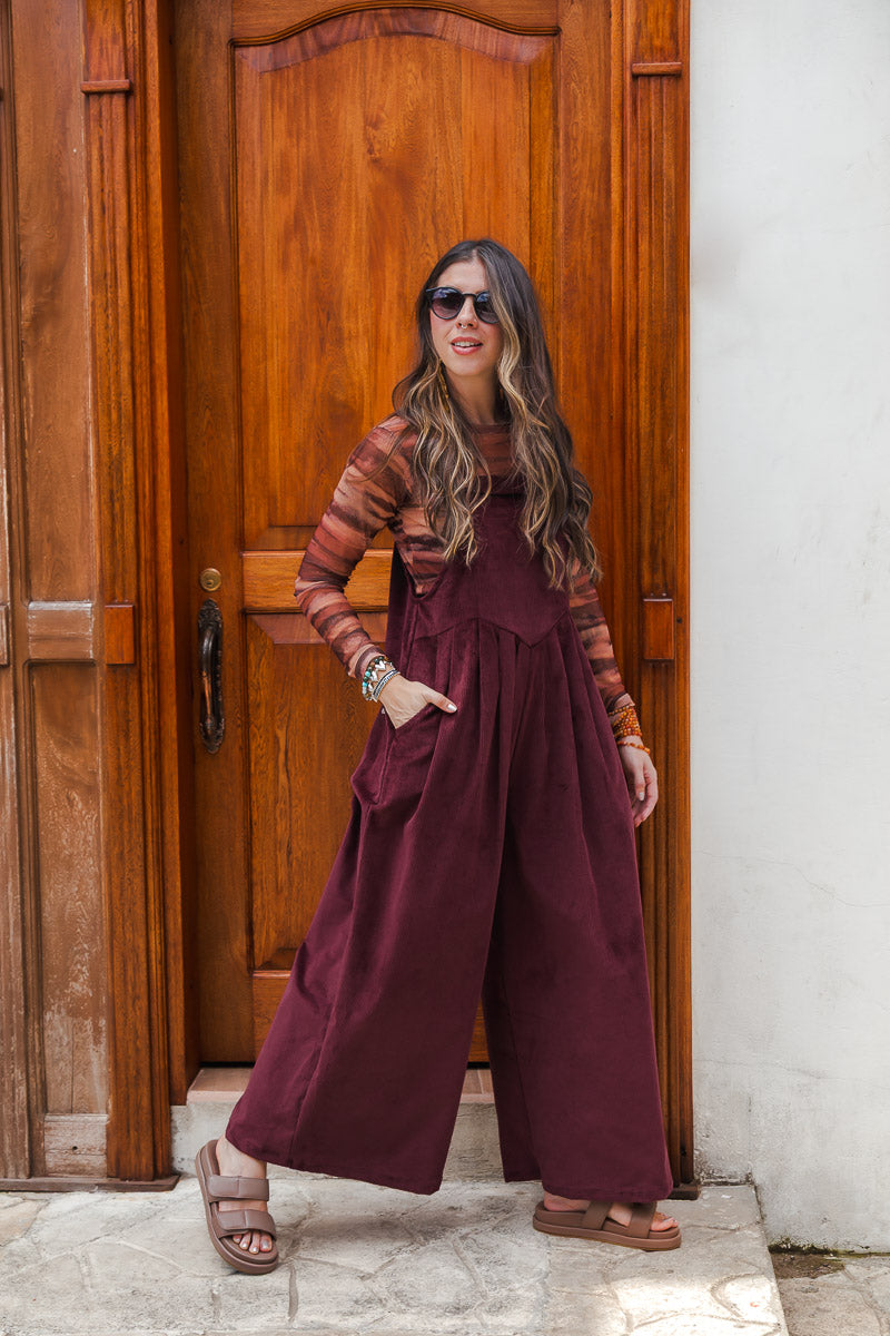 Overall Étnica corduroy sin mangas - Uva Imagen principal del producto