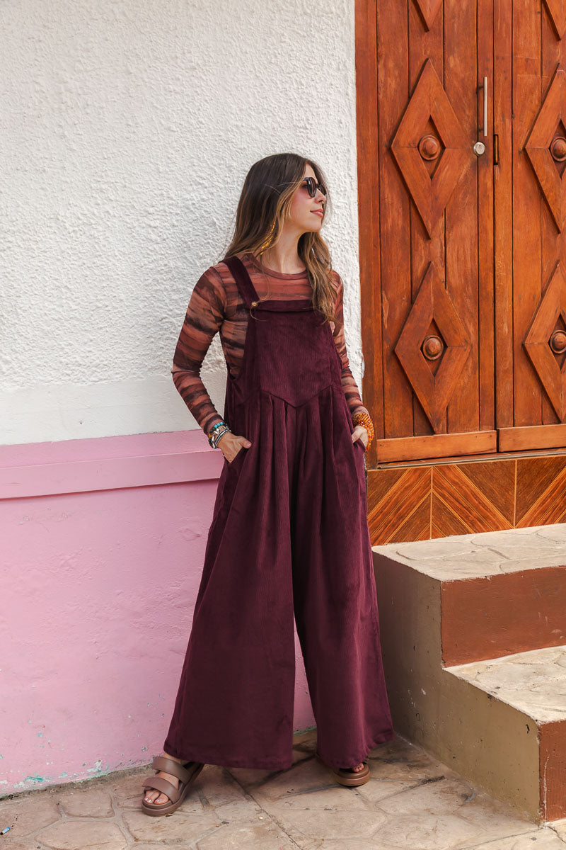 Overall Étnica corduroy sin mangas - Uva Imagen secundaria del producto