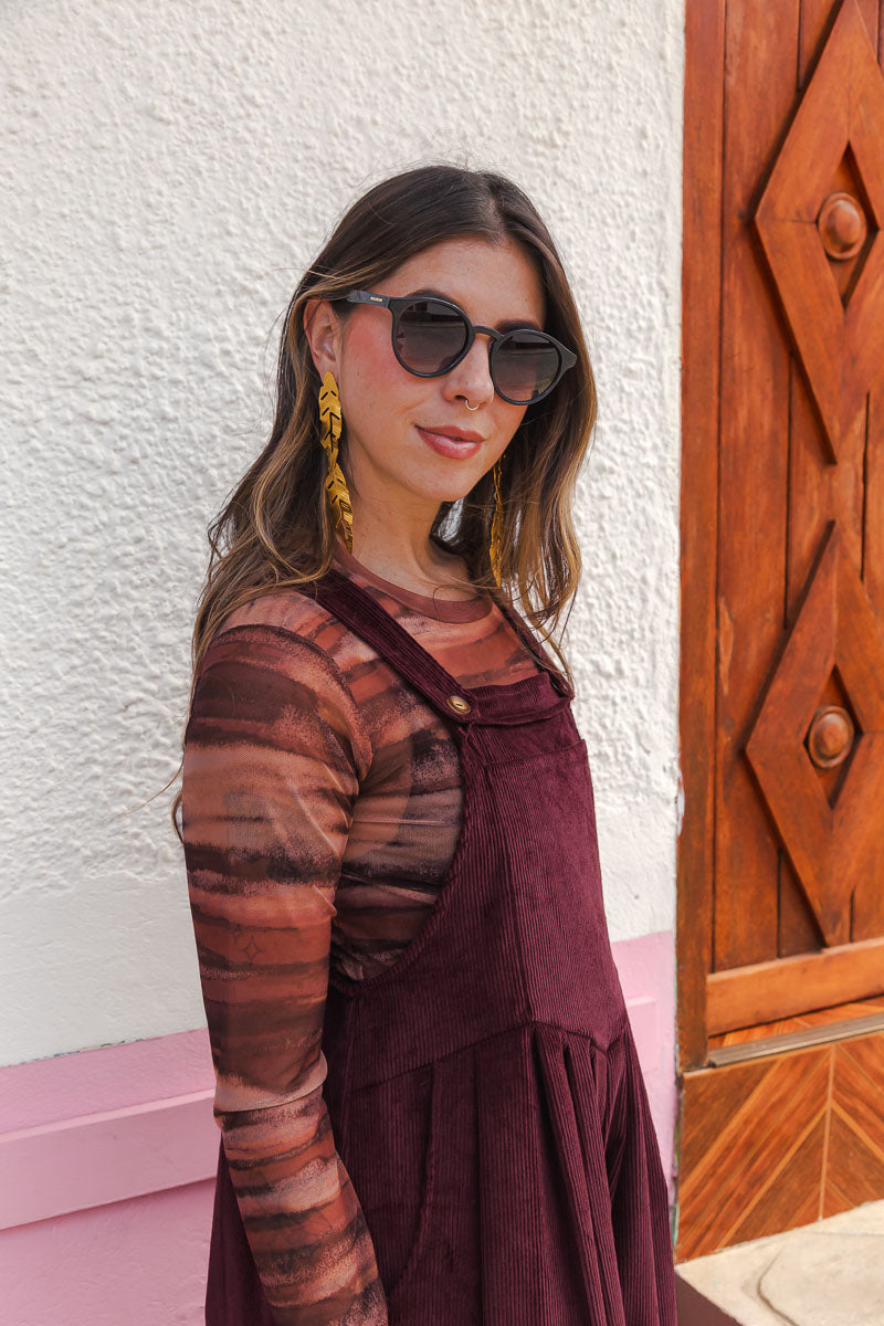 Overall Étnica corduroy sin mangas - Uva