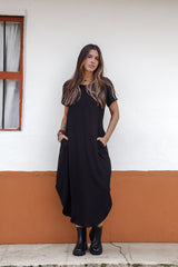 Vestido Alma multi cuello en v o redondo - Negro