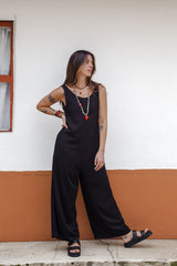 Enterizo Étnica Manga Sisa - Negro