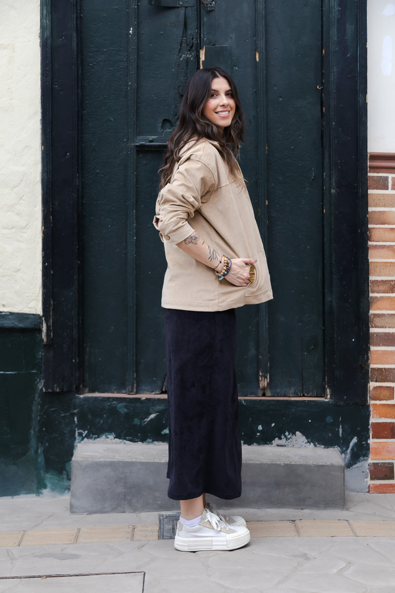 Chaqueta clara corduroy Oversize - Mantequilla