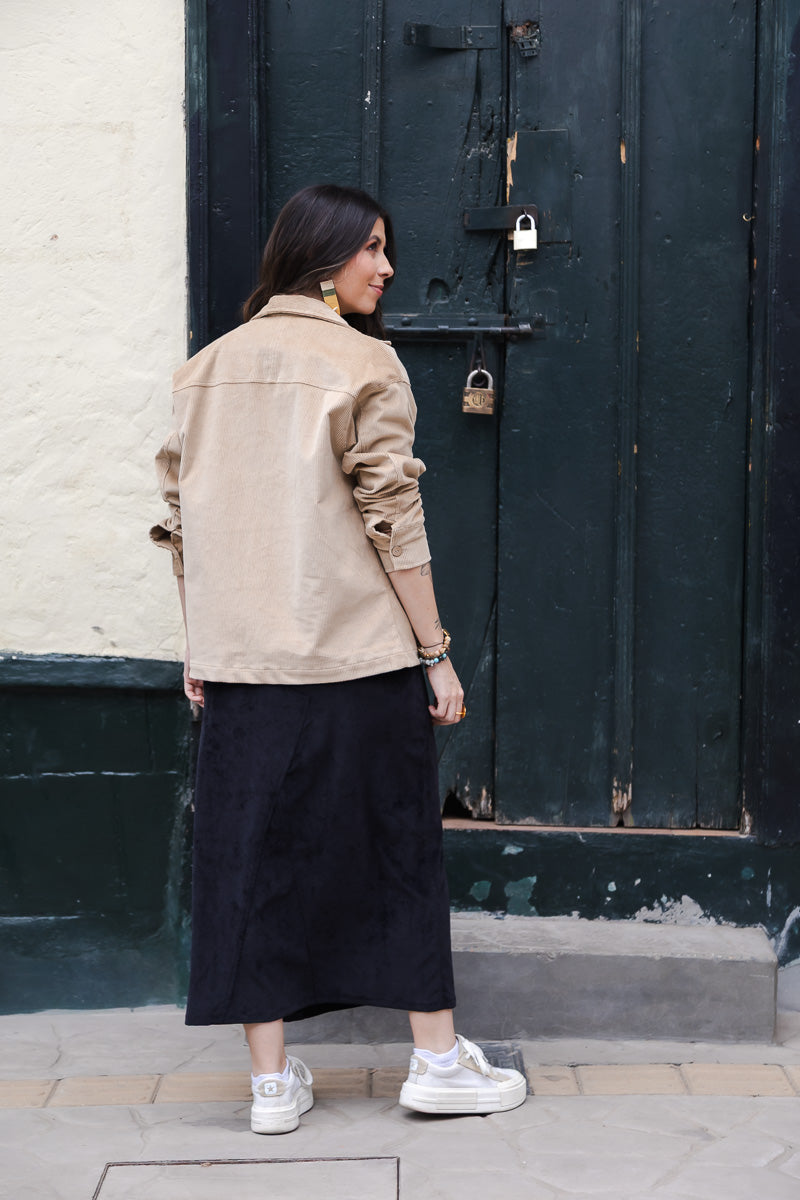 Chaqueta clara corduroy Oversize - Mantequilla