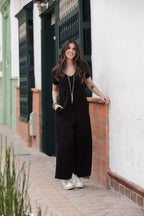 Enterizo Alma con mangas - Negro