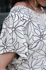 Blusa Amalia con mangas cuello redondo - Dali print