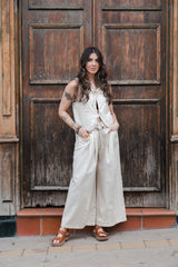 Set chaleco y pantalón Malibú  - Color Crudo